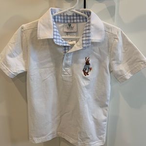 Smocked Polkadot - collared short sleeved shirt EUC - worn once